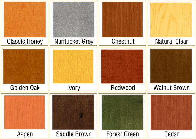 Organiclear WR-Series Stain Color Chart